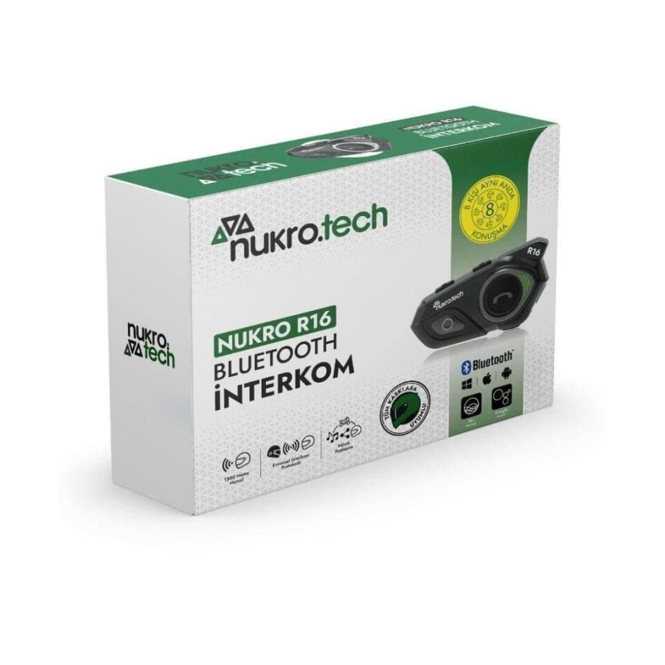 Nukrotech Nukro R16 Bluetooth 8 Kişilik İnterkom