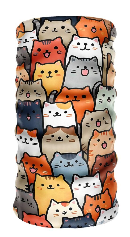 Kedi Desenli Buff/Boyunluk