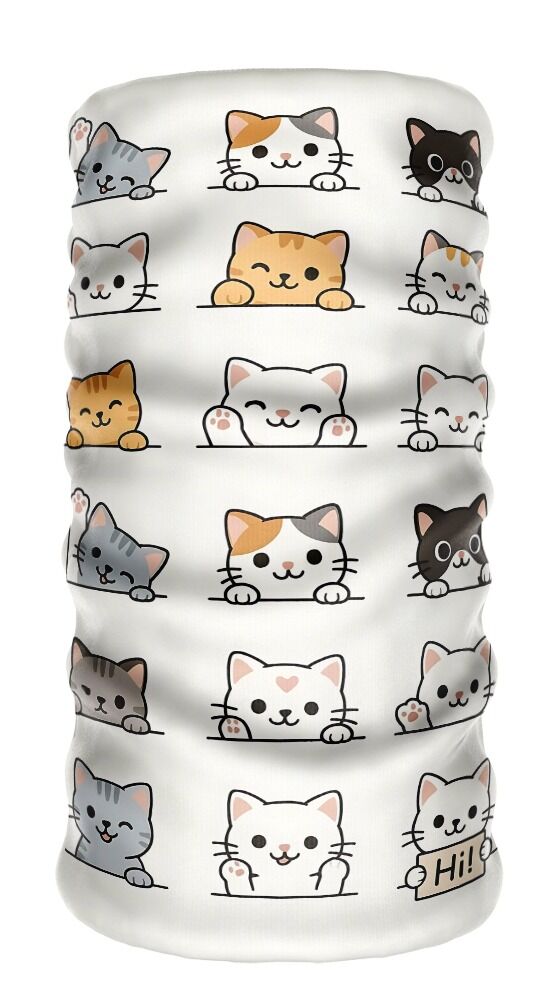 Kedi Desenli Buff/Boyunluk