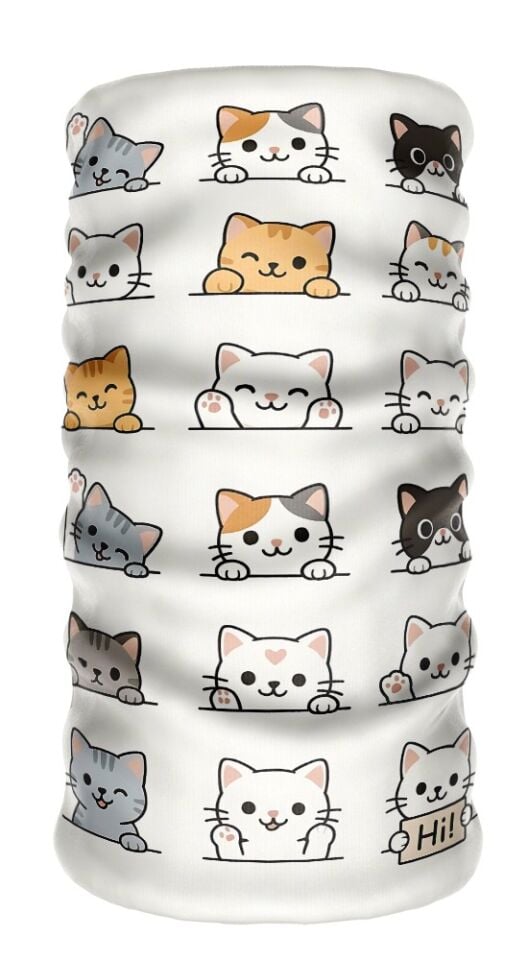 Kedi Desenli Buff/Boyunluk