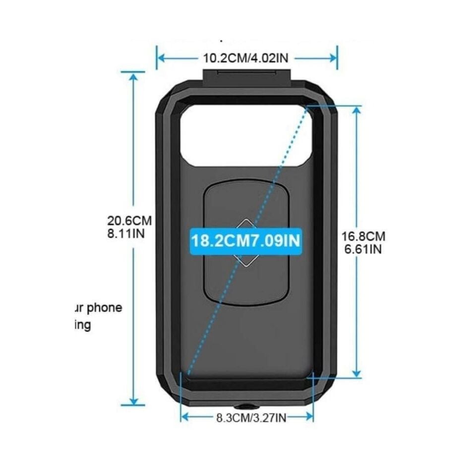 Nukrotech M18 -53 Döküm Ayna Dibi Bağlantılı Su Geçirmez Telefon Tutucu