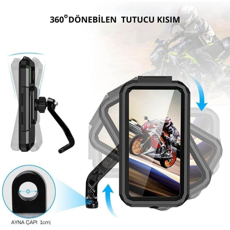 Nukrotech M18-53 Döküm Ayna Dibi Bağlantılı Su Geçirmez Telefon Tutucu