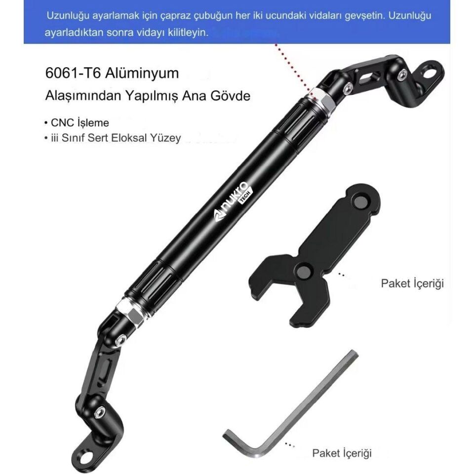 2 Ayna Dibi Arası Crossbar Uzatma Çubuğu ve Denge Çubuğu
