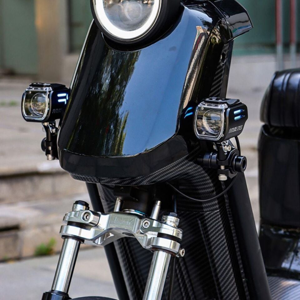 Future Eyes UF1 Motosiklet Sis Farı 60W Sarı Angel (Kablolu Tuş Takımı)