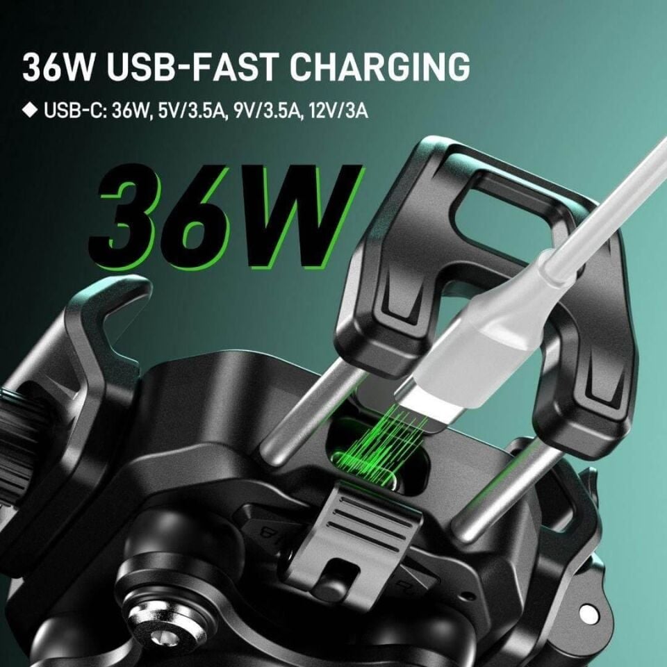 M33 PLUS Titreşim Modüllü Telefon Tutucu (Kablosuz ve TYPE-C Şarjlı )