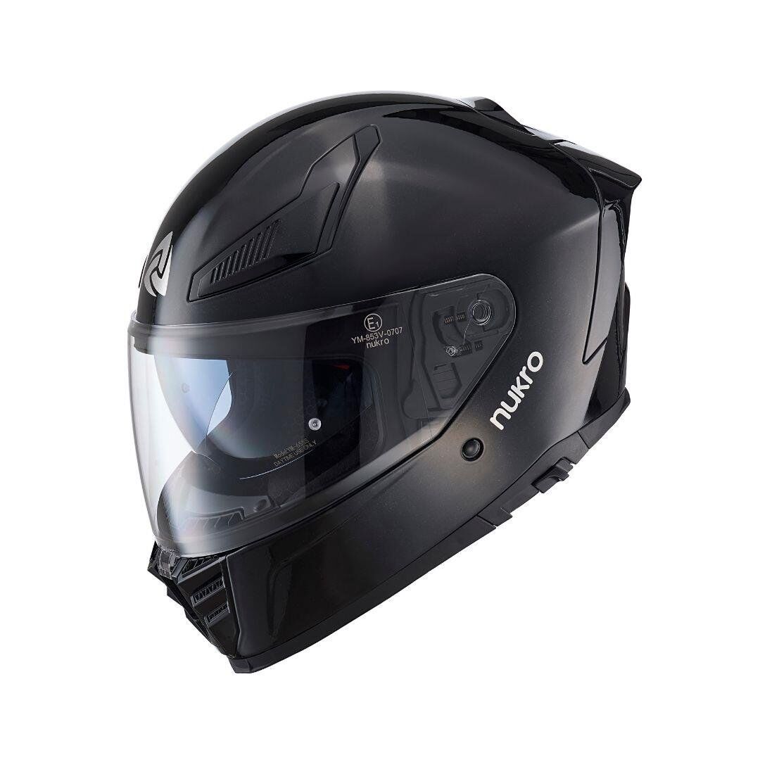 YM-853 Solid Gloss Black Kapalı Kask