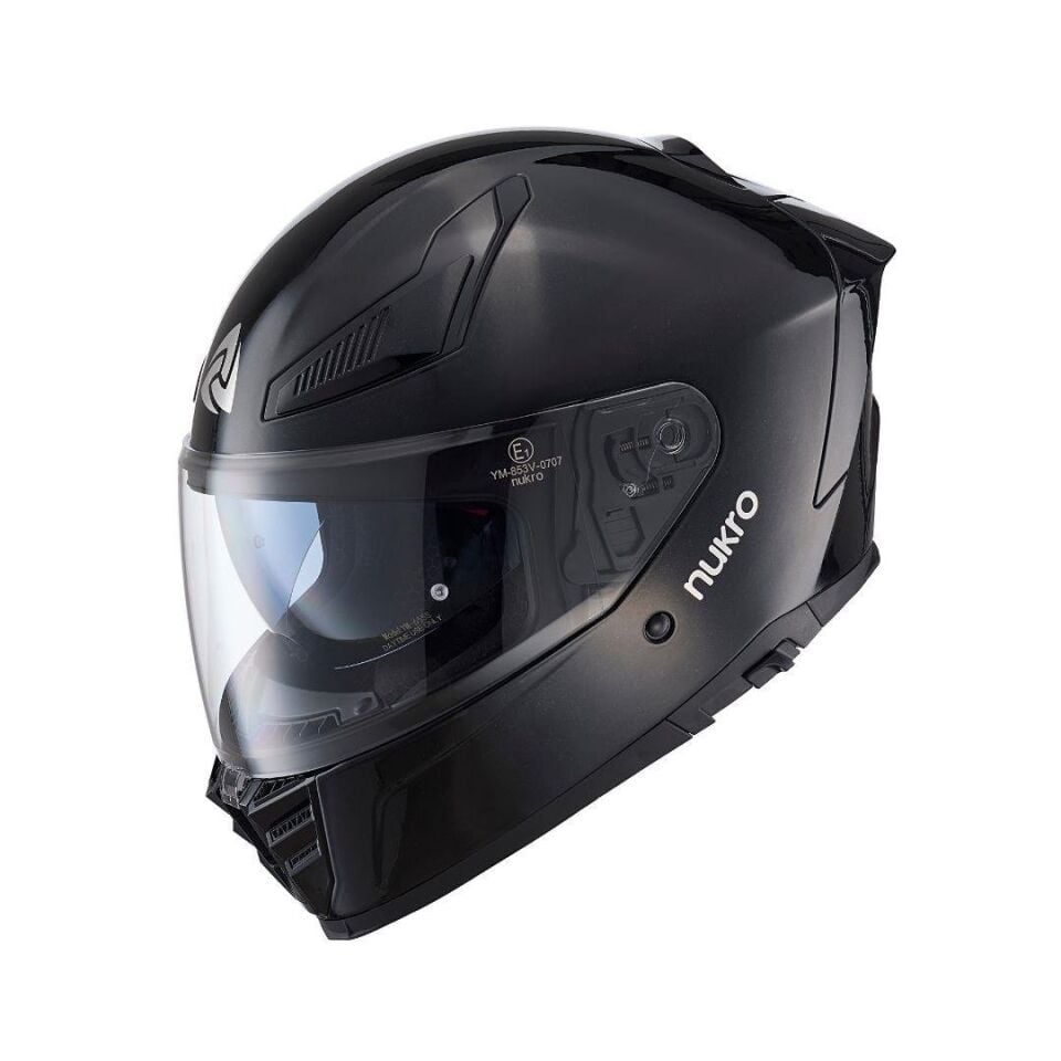 YM-853 Solid Gloss Black Kapalı Kask