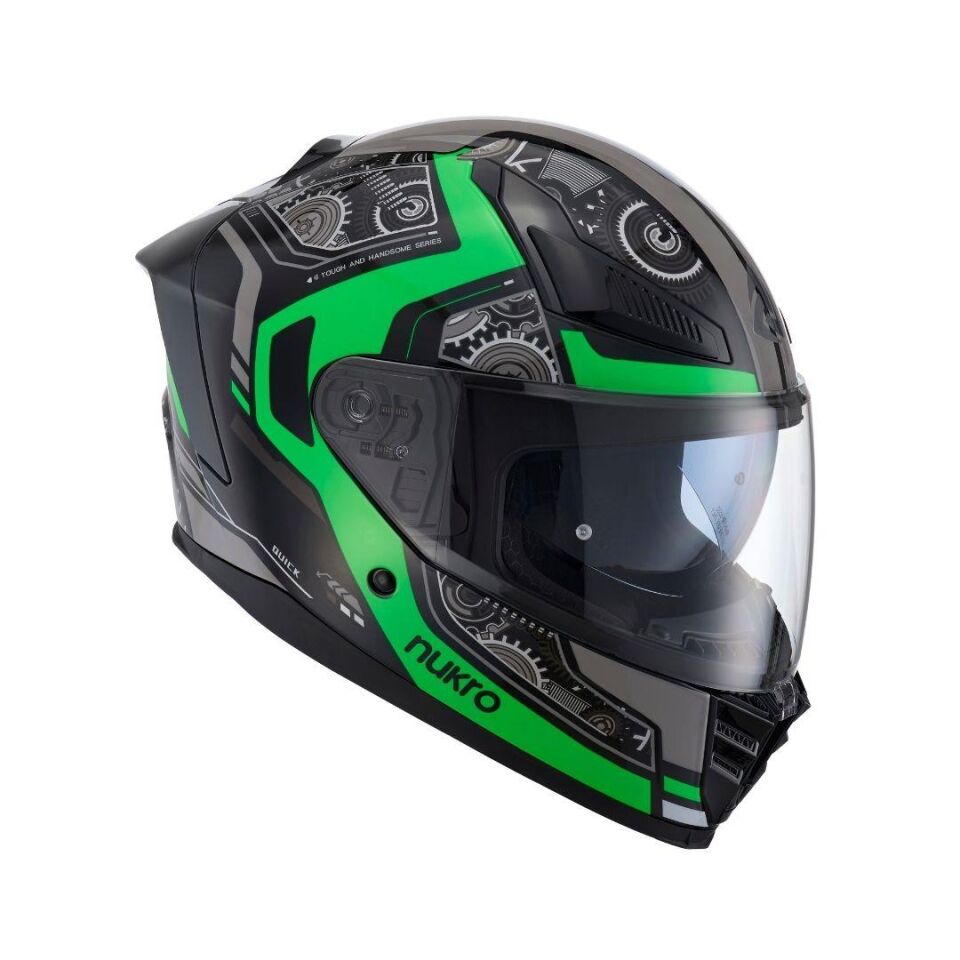 YM-853 Combat Green Black Kapalı Kask