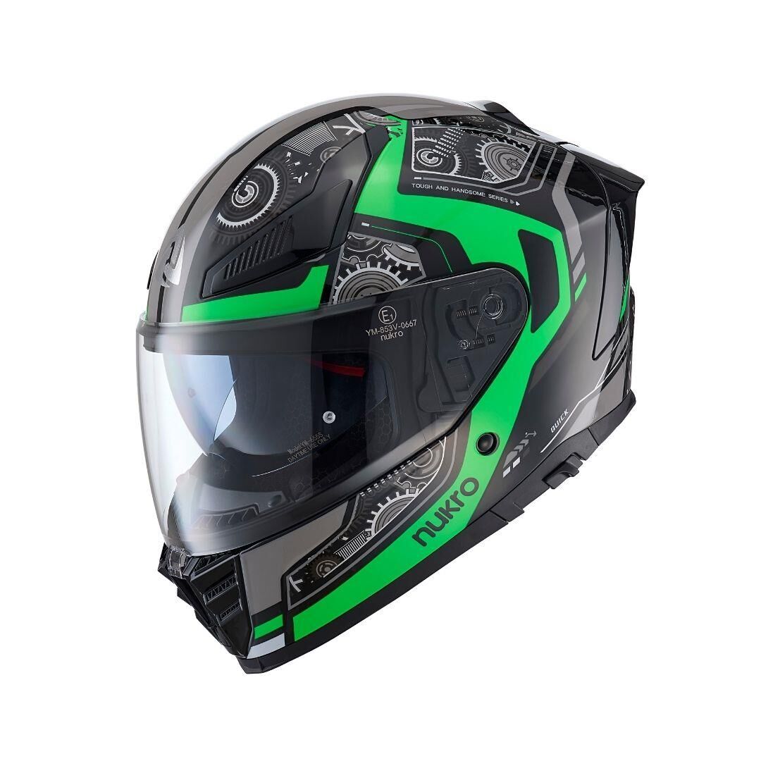 YM-853 Combat Green Black Kapalı Kask