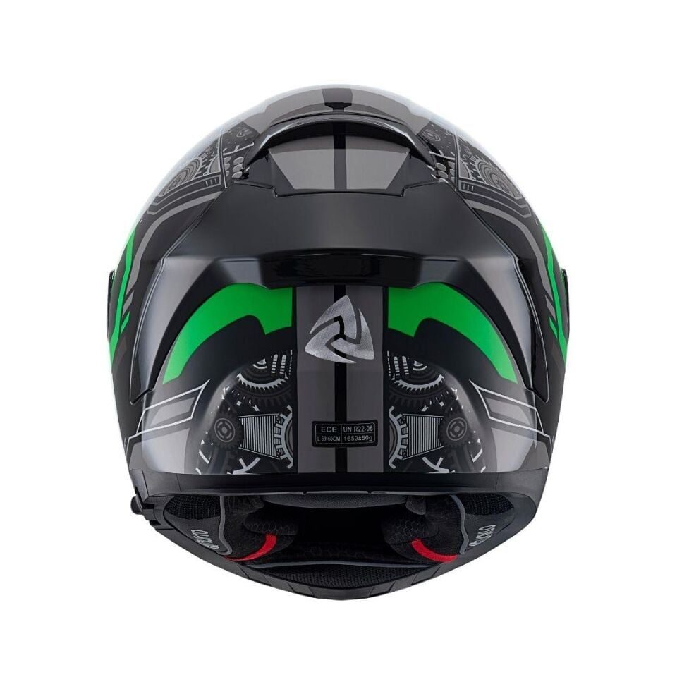 YM-853 Combat Green Black Kapalı Kask