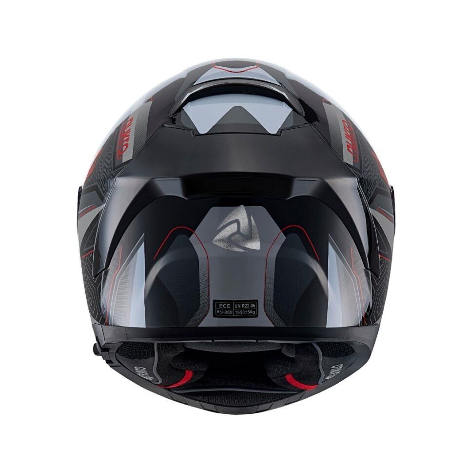 YM-853 Flash Red Black Kapalı Kask