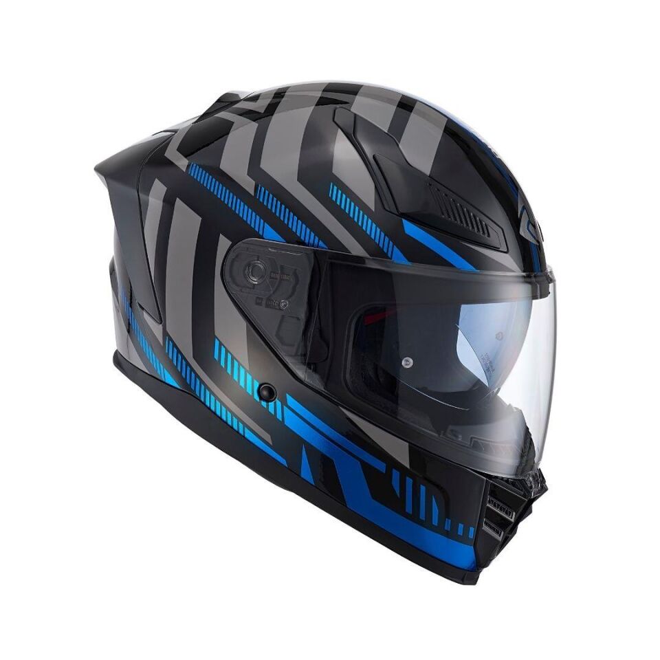 YM-853 Power Blue Black Kapalı Kask
