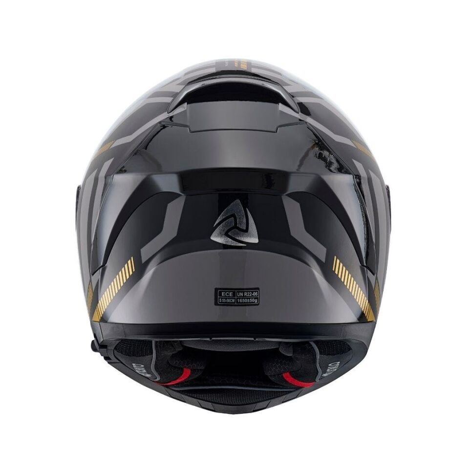 YM-853 Power Gold Black Kapalı Kask