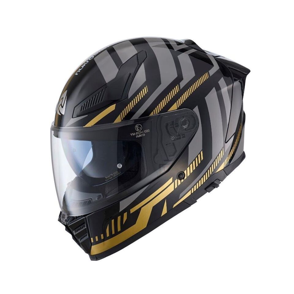 YM-853 Power Gold Black Kapalı Kask