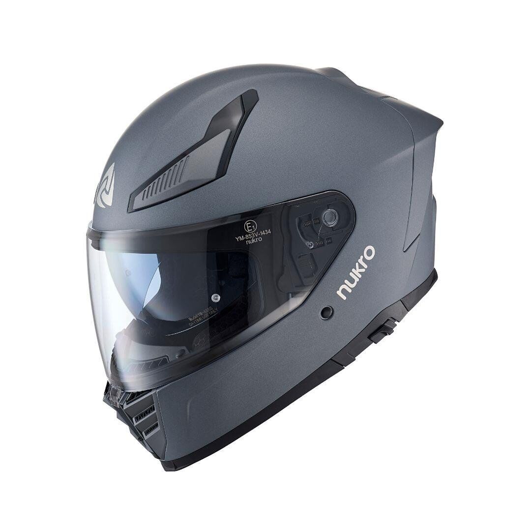 YM-853 Solid Matt Silver Kapalı Kask