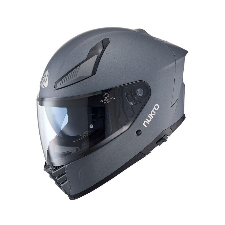 YM-853 Solid Matt Silver Kapalı Kask