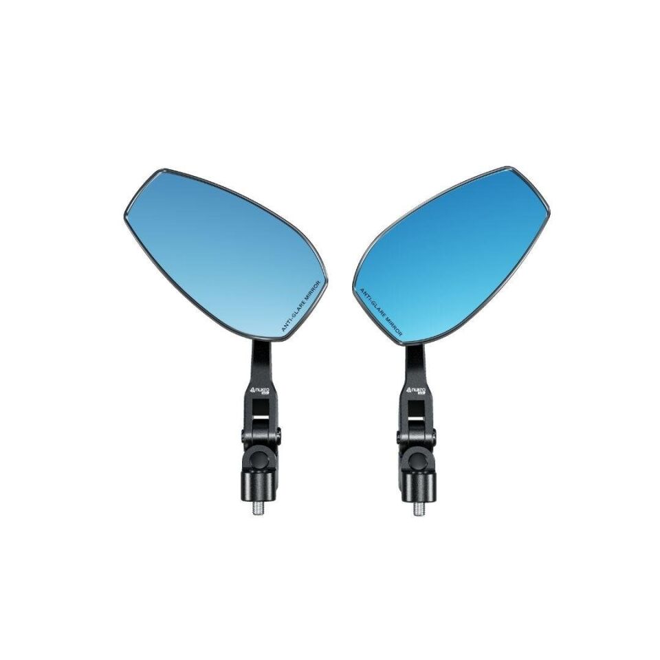 Nukrotech RM-101 Katlanabilir Alüminyum Motosiklet Dikiz Aynası – Mavi Lensli, Geniş Açılı, Hidrofobik Tasarım