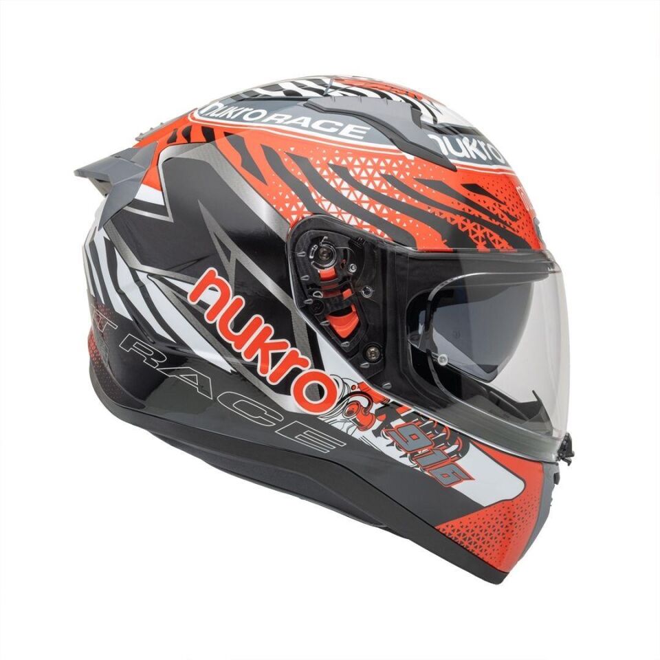 B-506 Combo White-Red-Grey-Yellow Kapalı Kask