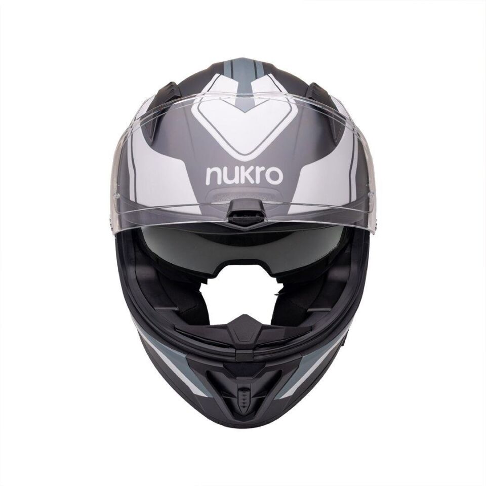 B-506 Fast Black-Silver Kapalı Kask