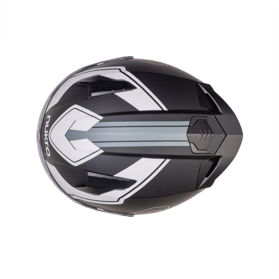 B-506 Fast Black-Silver Kapalı Kask