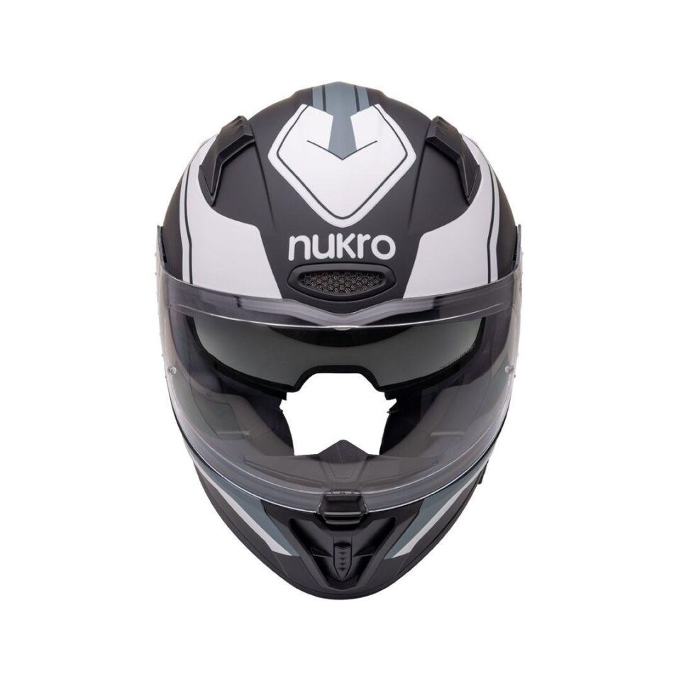 B-506 Fast Black-Silver Kapalı Kask