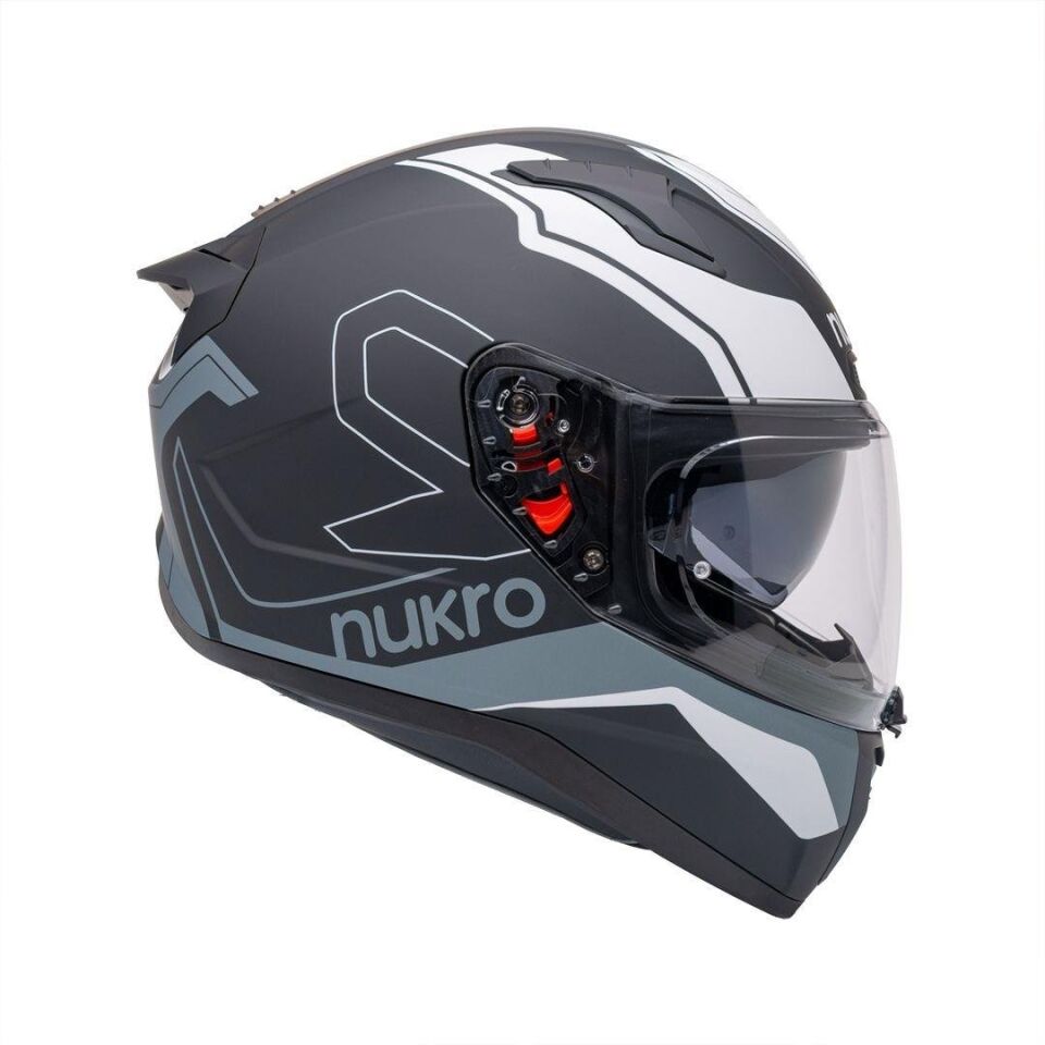 B-506 Fast Black-Silver Kapalı Kask