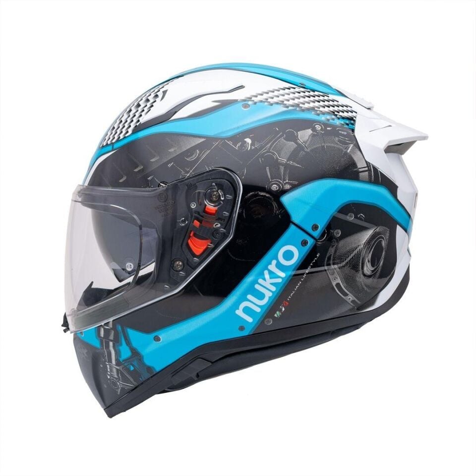 B-506 Level White-Blue Kapalı Kask