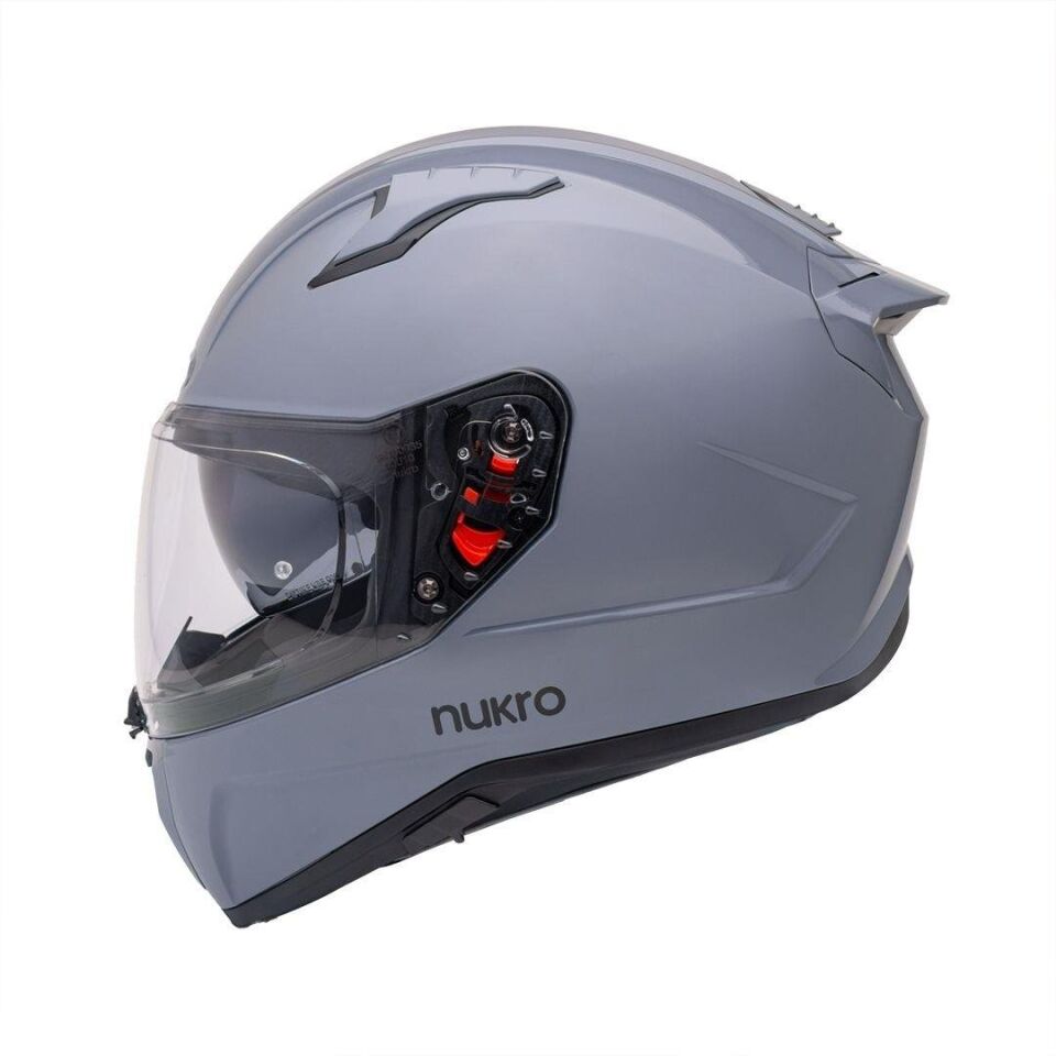 B-506 Solid Gloss Grey Kapalı Kask