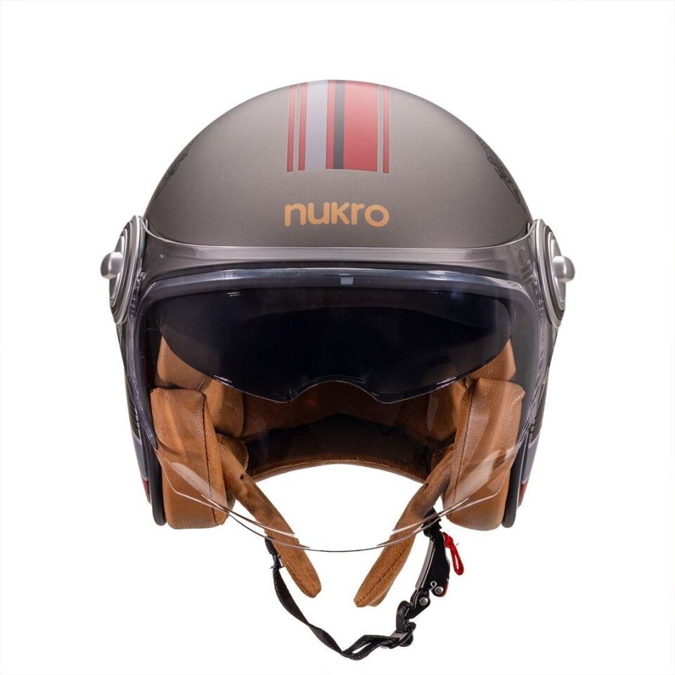 B-108 Super Sport Titan-Red Açık Kask