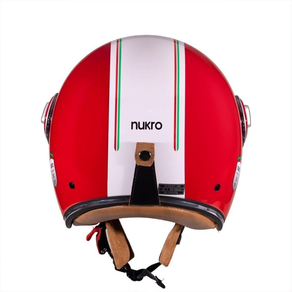 B-108 Nature Red-White Açık Kask