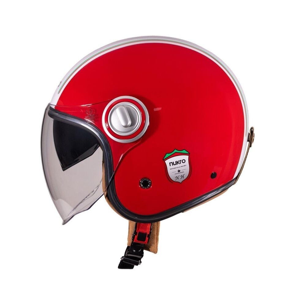 B-108 Nature Red-White Açık Kask