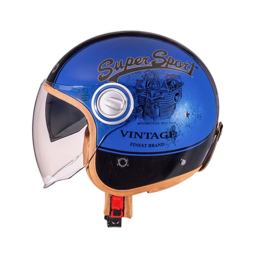 B-108 Super Sport Blue-Black Açık Kask