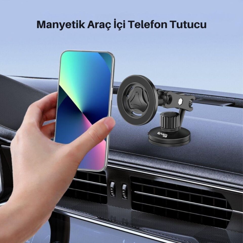 CFX-13 Manyetik Araç İçi Telefon Tutucu (Vakumlu – MagSafe Uyumlu)