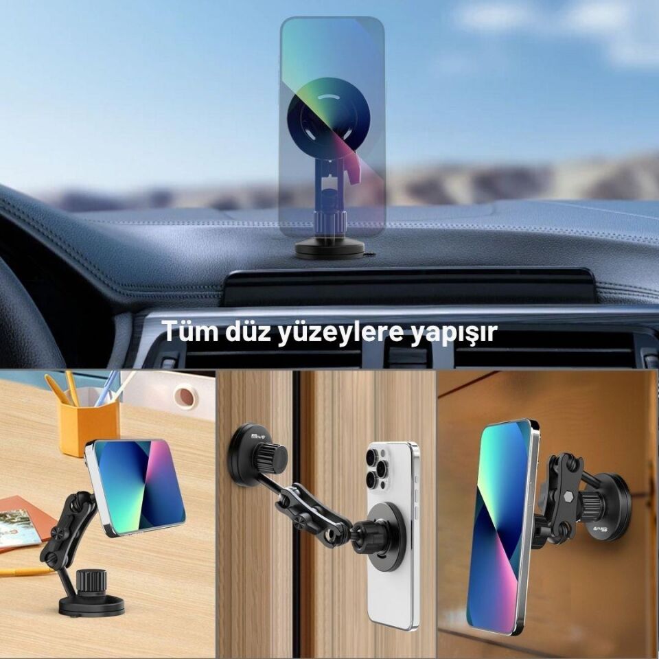 CFX-13 Manyetik Telefon Tutucu (Vakumlu – MagSafe Uyumlu)
