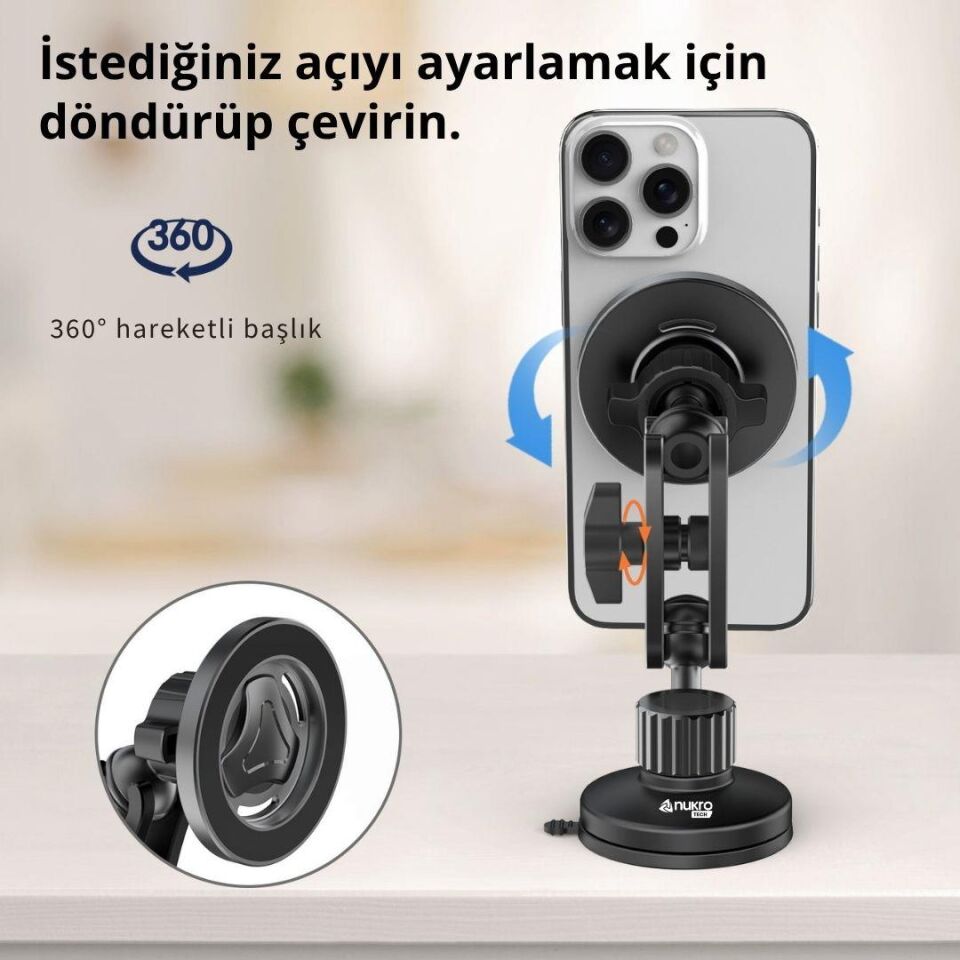 CFX-13 Manyetik Telefon Tutucu (Vakumlu – MagSafe Uyumlu)