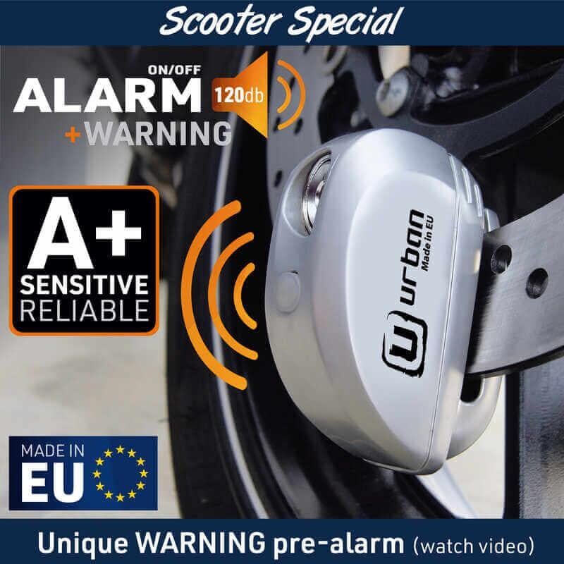 URBAN SECURITY UR22 VESPA UYUMLU ALARMLI DİSK KİLİDİ 6MM
