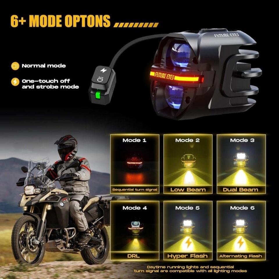 Future Eyes X80 Motosiklet Sis Farı 120W