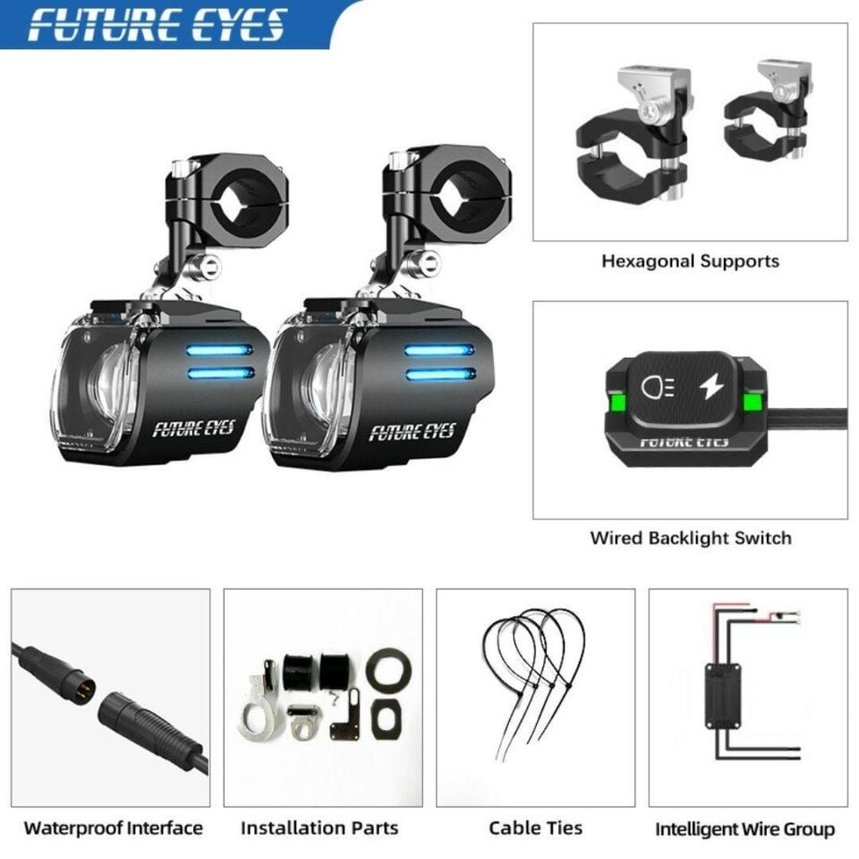 Future Eyes UF1 Sis Farı 60W Mavi Angel (Wireless Tuş Takımı)