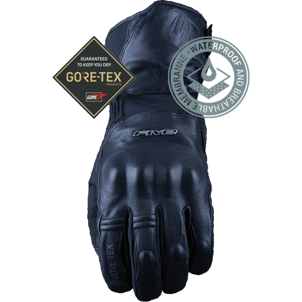 Five Gloves WFX Skin GTX - Siyah Su Geçirmez Kışlık Korumalı Deri Eldiven