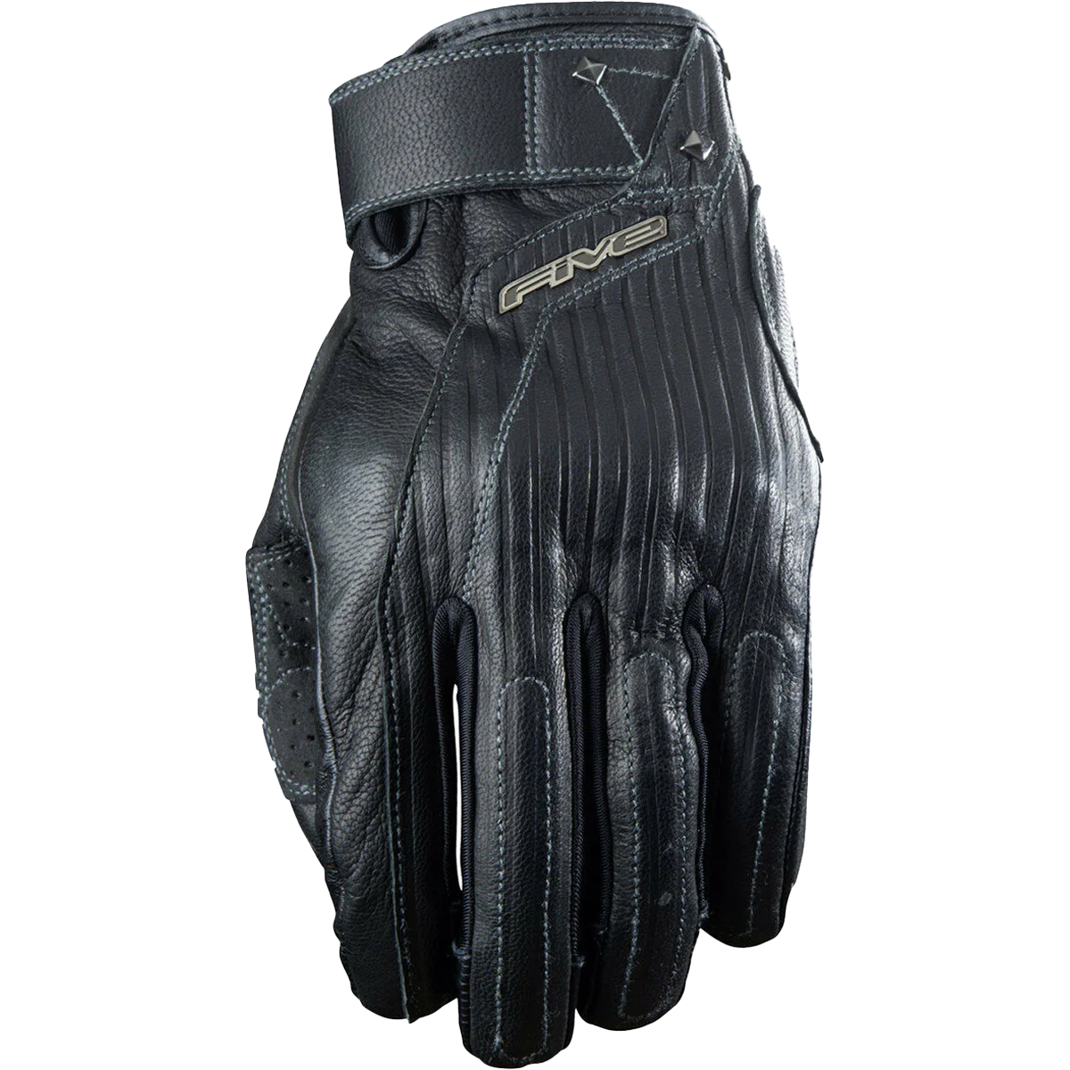 El Camino - Siyah Deri Motosiklet Eldiveni