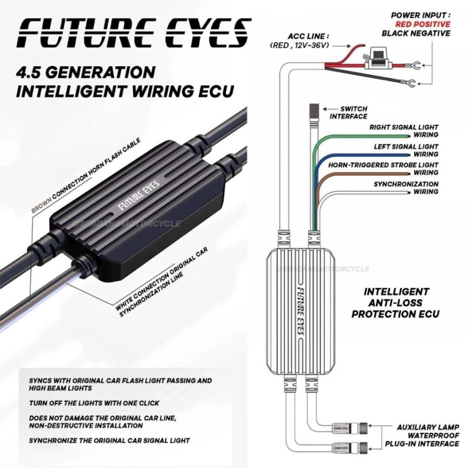 Future Eyes Z4 Motosiklet Sis Farı 120W (Sarı Işık)