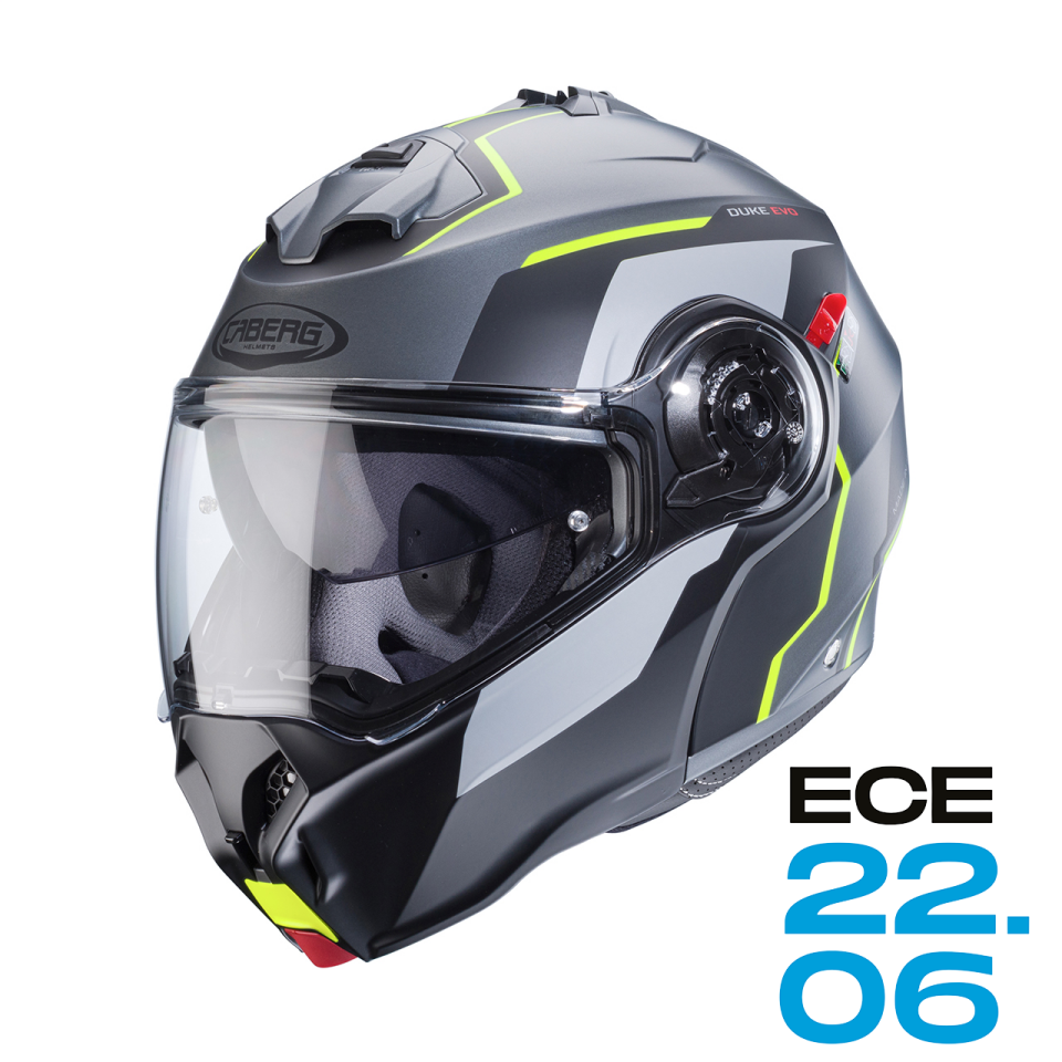 Caberg Duke Evo Move Mat Metalik Gri Siyah Fosfor Sarı