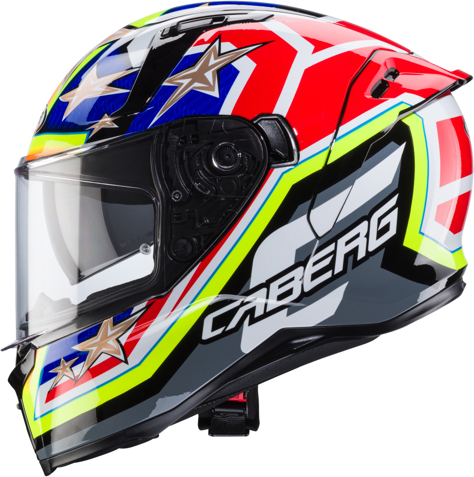 Caberg Avalon Track Siyah Fosfor Sarı Fosfor Kırmızı Mavi