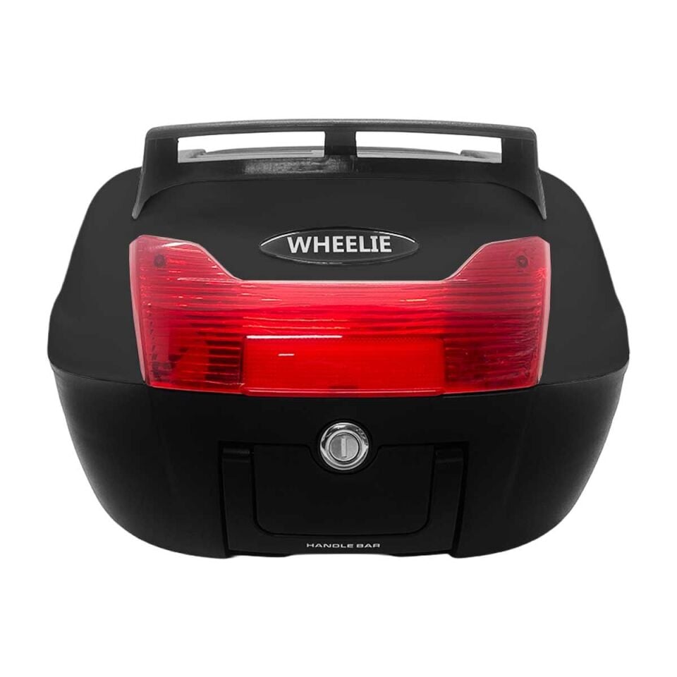 WHEELIE XT60-B 40 Litre Motosiklet Arka Çanta Siyah Su Geçirmez ABS Top Case Bagaj Üniversal