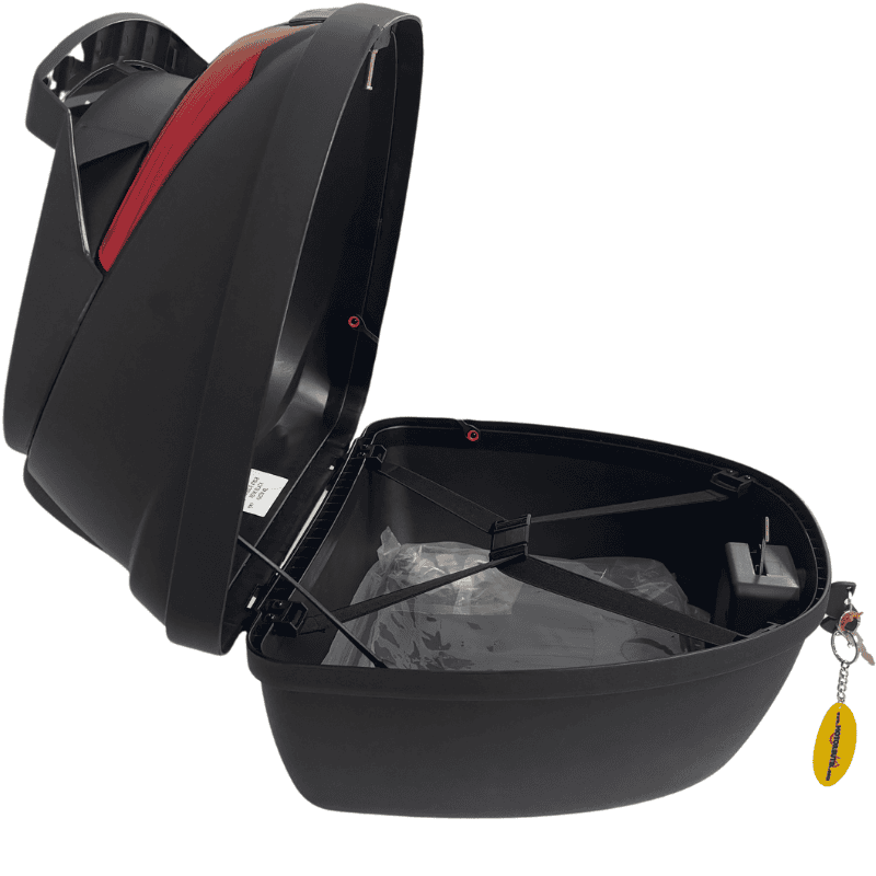 WHEELIE XT63-B 42 Litre Motosiklet Arka Çanta Siyah Su Geçirmez ABS Top Case Bagaj Üniversal