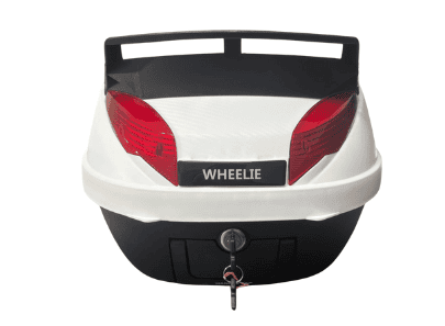 WHEELIE XT63-W 42 Litre Motosiklet Arka Çanta Beyaz Su Geçirmez ABS Top Case Bagaj Üniversal