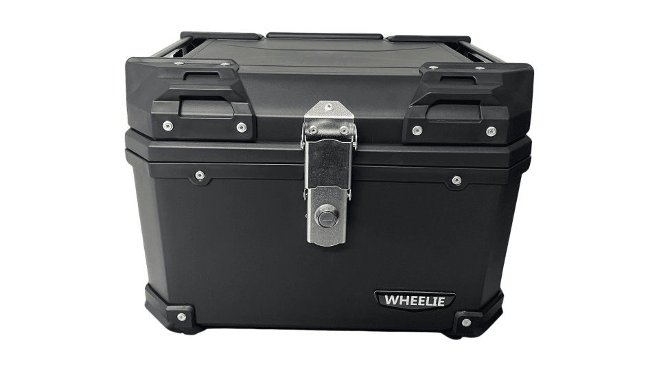 WHEELIE XT570-B 45 Litre Motosiklet Arka Çanta Siyah Su Geçirmez ABS Top Case Bagaj Üniversal