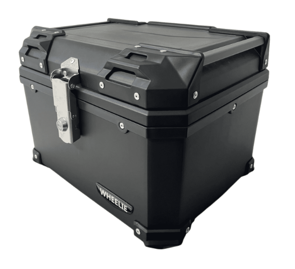 WHEELIE XT570-B 45 Litre Motosiklet Arka Çanta Siyah Su Geçirmez ABS Top Case Bagaj Üniversal