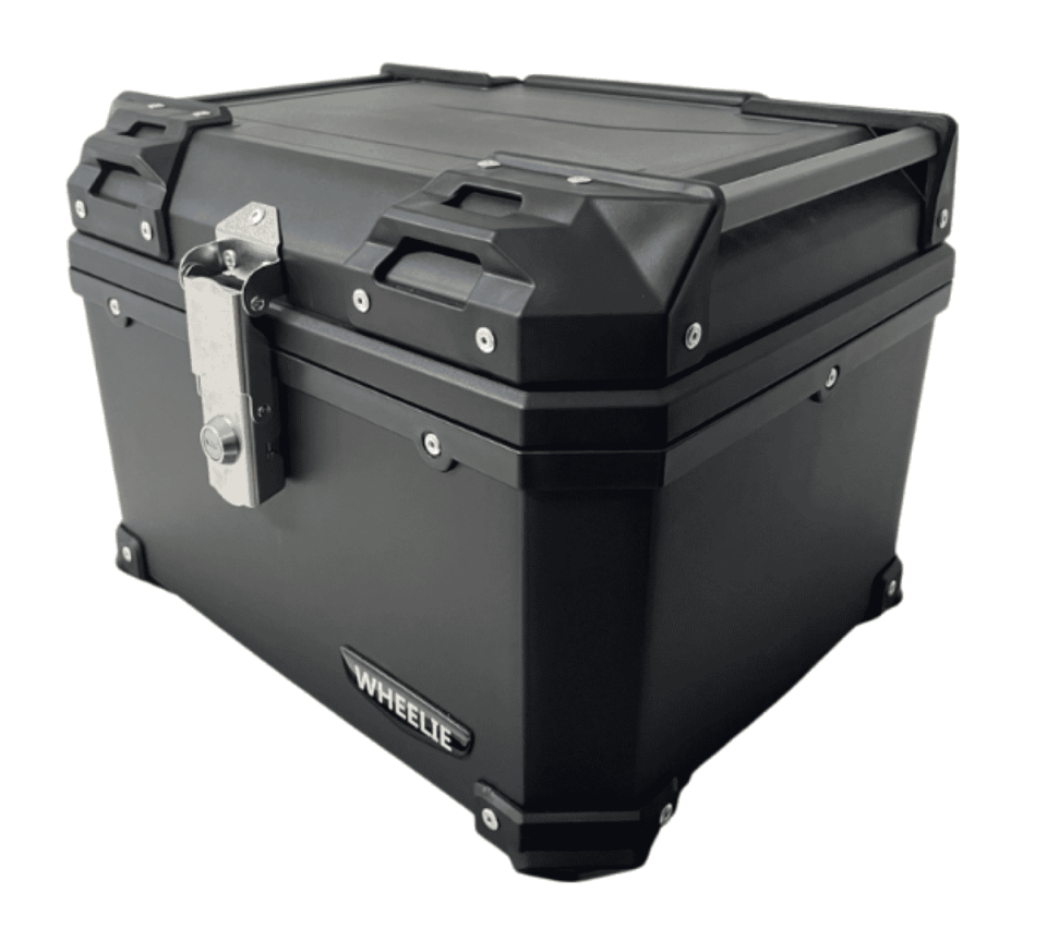 WHEELIE XT570-B 45 Litre Motosiklet Arka Çanta Siyah Su Geçirmez ABS Top Case Bagaj Üniversal
