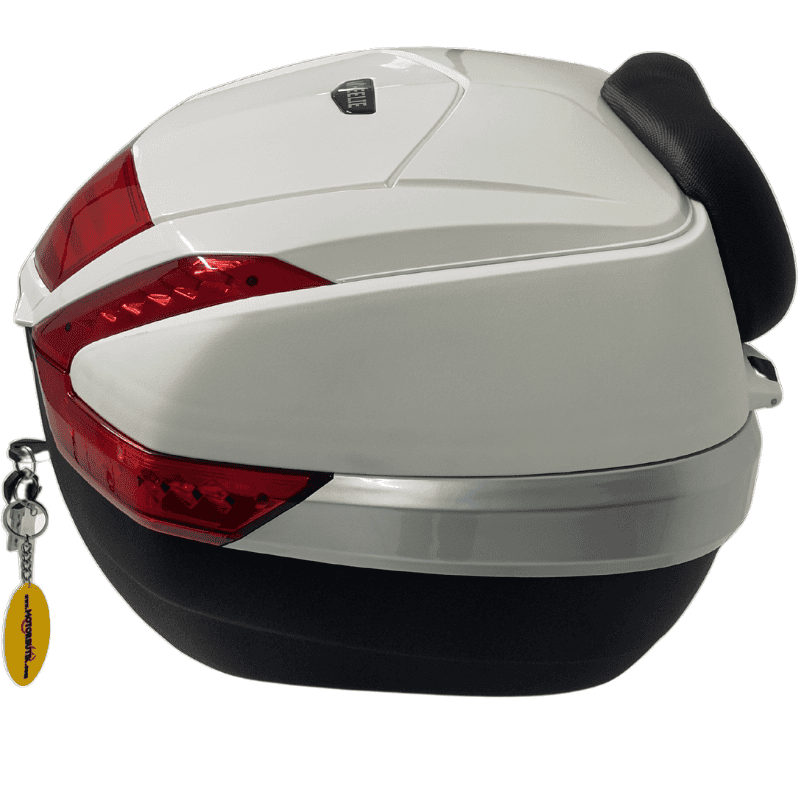 WHEELIE XT68-W 48 Litre Motosiklet Arka Çanta Beyaz Su Geçirmez Tak Çıkart Özellikli ABS Top Case Üniversal